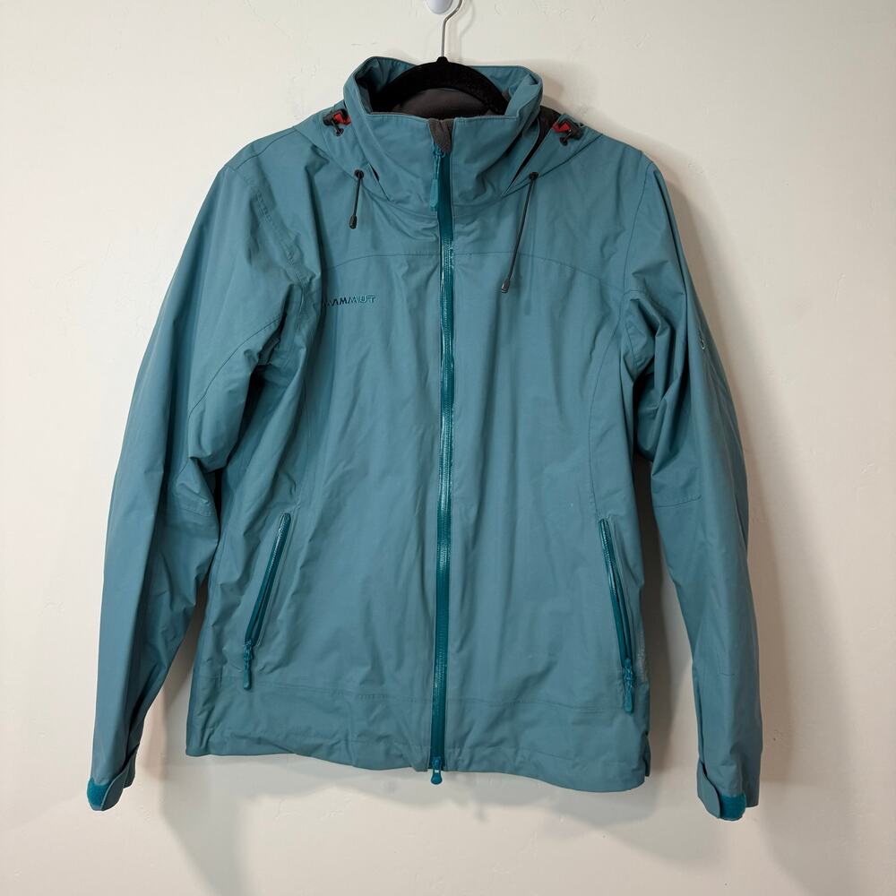 Mammut Women's Soft Shell Jacket Full Zip Hooded Blue DryTech Waterproof Blue S